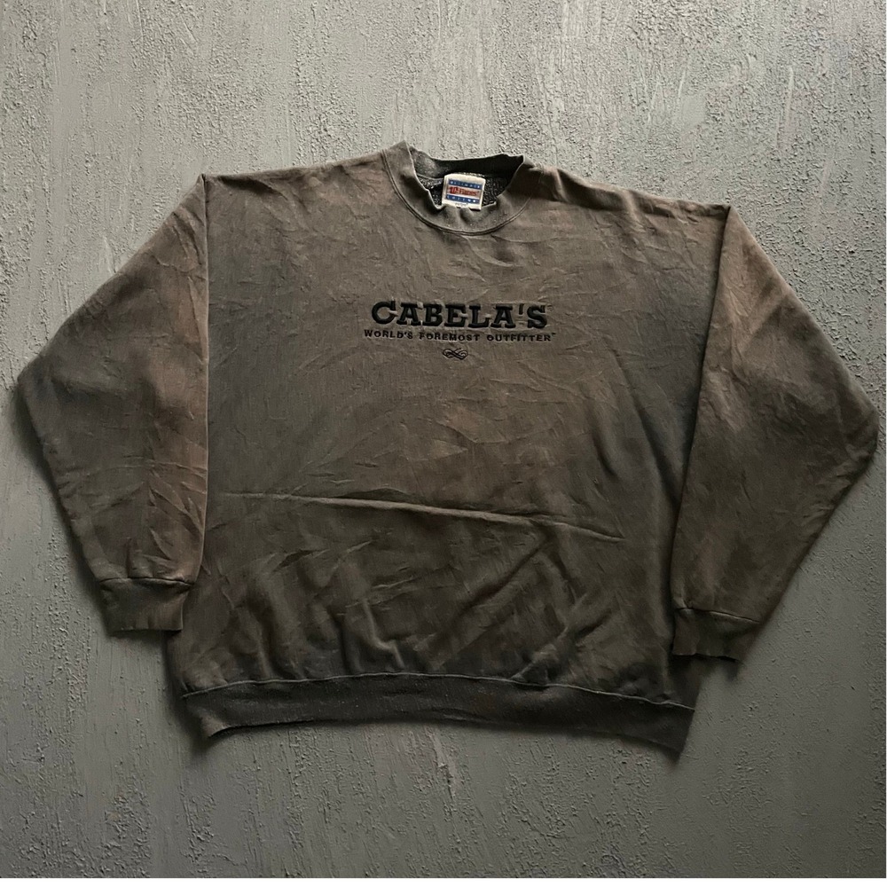 Vintage Embroidered Crewneck Sweatshirt Mens XL Brown 90s Cabela's Hanes